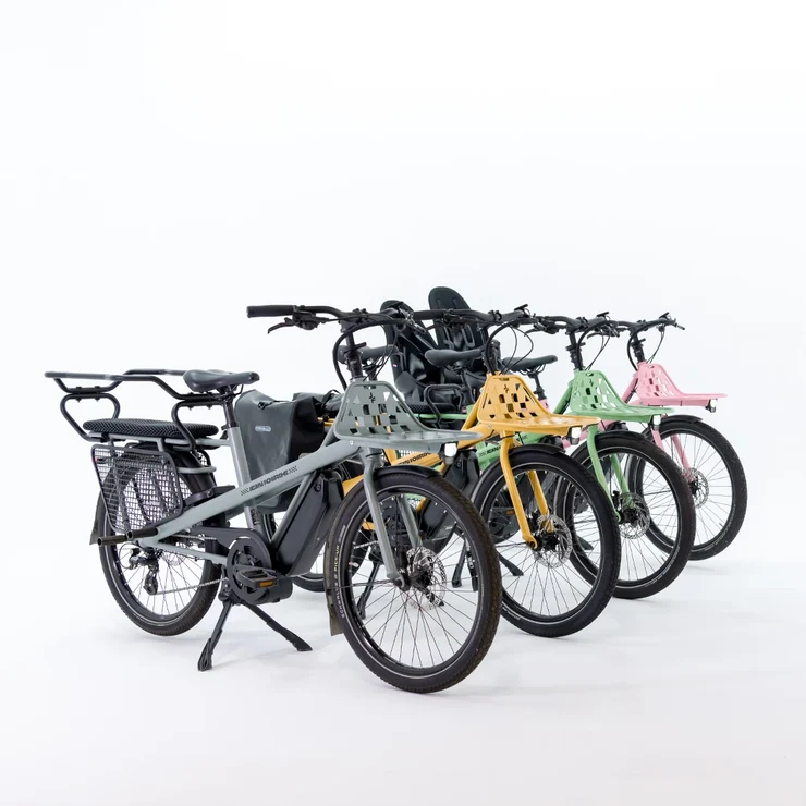 Vélos cargos compacts Jean Fourche en plusieurs couleurs